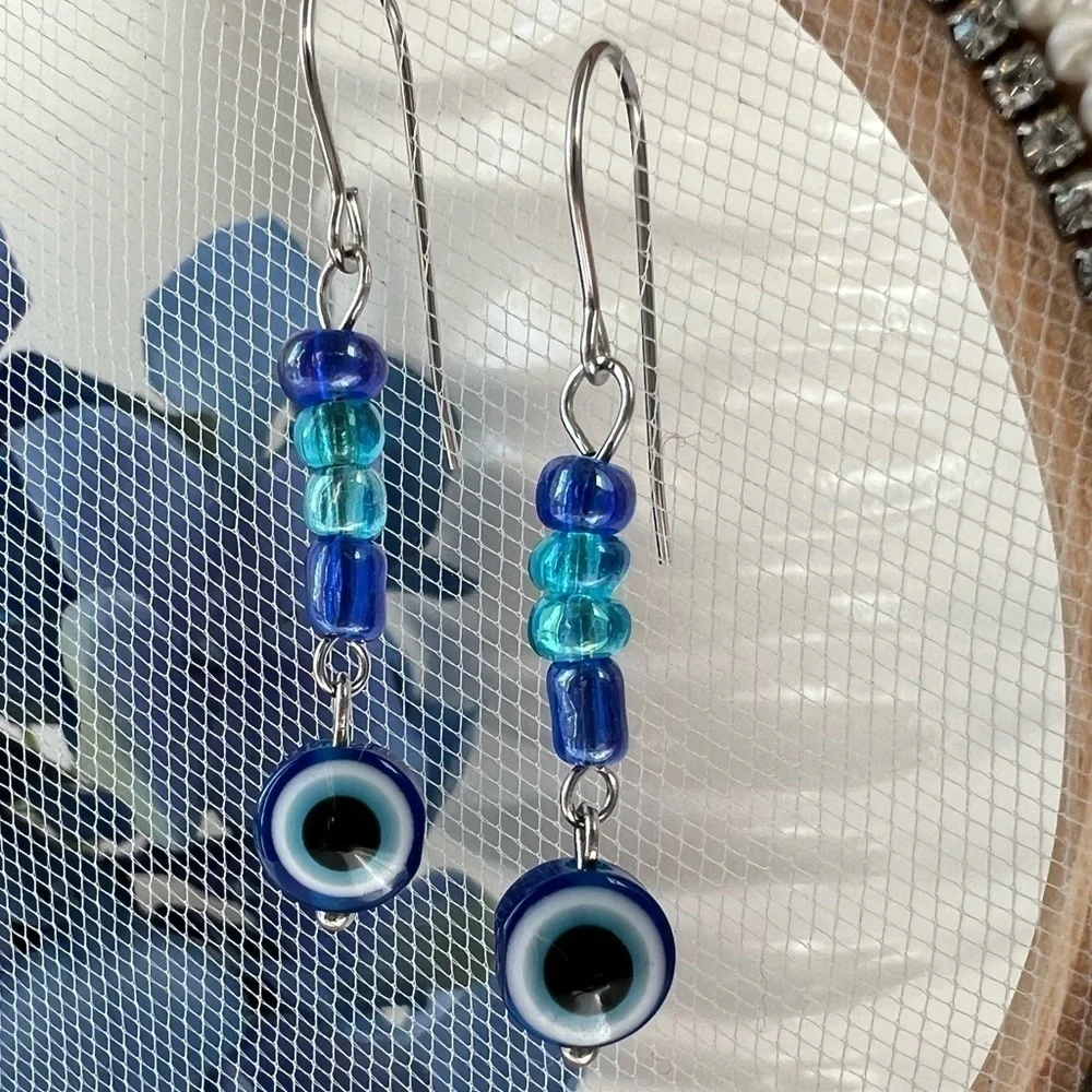 𝅺Evil Eye Stainless Steel Earrings